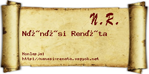 Nánási Renáta névjegykártya